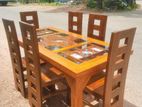 Teak Heavy Dining Table and 6 Chairs Code 05789