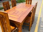 Teak Heavy Dining Table and 6 Chairs Code 091