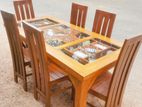 Teak Heavy Dining Table and 6 Chairs Code 098