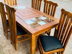 Teak Heavy Dining Table and 6 Chairs Code 109