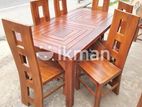 Teak Heavy Dining table and 6 chairs code 28276