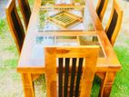 Teak Heavy Dining Table and 6 Chairs Code 287