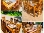 Teak Heavy Dining Table and 6 Chairs Code 324