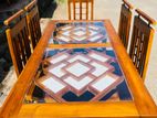 Teak Heavy Dining Table and 6 Chairs Code 342