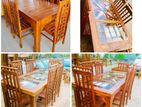 Teak Heavy Dining table and 6 chairs code 345