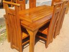 Teak Heavy Dining Table and 6 Chairs Code 345