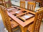 Teak Heavy Dining Table and 6 Chairs Code 355