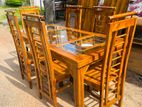 Teak Heavy Dining table and 6 chairs code 357