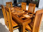 Teak Heavy Dining Table and 6 Chairs Code 3654