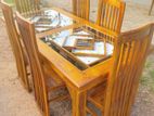 Teak Heavy Dining Table and 6 Chairs Code 3776