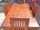 Teak Heavy Dining table and 6 chairs code 38364