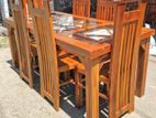 Teak Heavy Dining table and 6 chairs code 38365