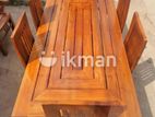 Teak Heavy Dining Table and 6 Chairs Code 38368