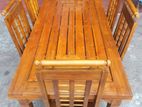 Teak Heavy Dining Table and 6 Chairs Code 38369