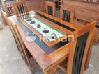 Teak Heavy Dining Table and 6 Chairs Code 38377