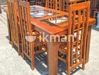 Teak Heavy Dining table and 6 chairs code 38377