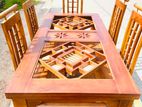 Teak Heavy Dining Table and 6 Chairs Code 387