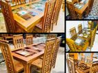 Teak Heavy Dining Table and 6 Chairs Code 387