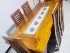 Teak Heavy Dining table and 6 chairs code 409