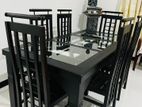 Teak Heavy Dining Table and 6 Chairs Code 432