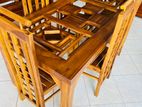 Teak Heavy Dining Table and 6 Chairs Code 436