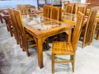 Teak Heavy Dining Table and 6 Chairs Code 4376