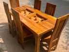 Teak Heavy Dining Table and 6 Chairs Code 456