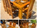 Teak Heavy Dining Table and 6 Chairs Code 456