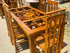 Teak Heavy Dining Table and 6 Chairs Code 456