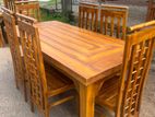 Teak Heavy Dining Table and 6 Chairs Code 456