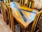 Teak Heavy Dining Table and 6 Chairs Code 465