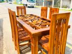 Teak Heavy Dining Table and 6 Chairs Code 489