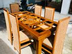 Teak Heavy Dining Table and 6 Chairs Code 5189