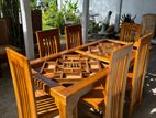 Teak Heavy Dining table and 6 chairs code 543