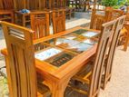 Teak Heavy Dining Table and 6 Chairs Code 543