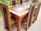 Teak Heavy Dining Table and 6 Chairs Code 5432