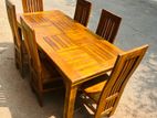 Teak Heavy Dining Table and 6 Chairs Code 5437