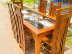 Teak Heavy Dining Table and 6 Chairs Code 546