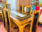 Teak Heavy Dining Table and 6 Chairs Code 566