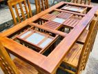 Teak Heavy Dining Table and 6 Chairs Code 567