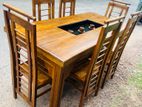 Teak Heavy Dining Table and 6 Chairs Code 567