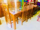 Teak Heavy Dining Table and 6 Chairs Code 567