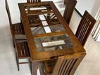 Teak Heavy Dining Table and 6 Chairs Code 568