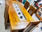 Teak Heavy Dining Table and 6 Chairs Code 578