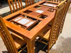 Teak Heavy Dining Table and 6 Chairs Code 578