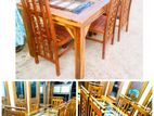 Teak Heavy Dining Table and 6 Chairs Code 6178