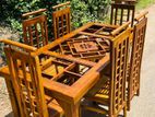 Teak Heavy Dining Table and 6 Chairs Code 6178