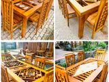 Teak Heavy Dining Table and 6 Chairs Code 6178