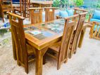 Teak Heavy Dining Table And 6 chairs code 6188