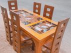 Teak Heavy Dining Table and 6 Chairs Code 6188